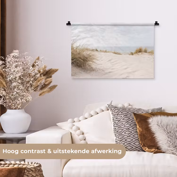 Wolken - Duinlandschap - Zand Wandkleed katoen klein -sfeer1