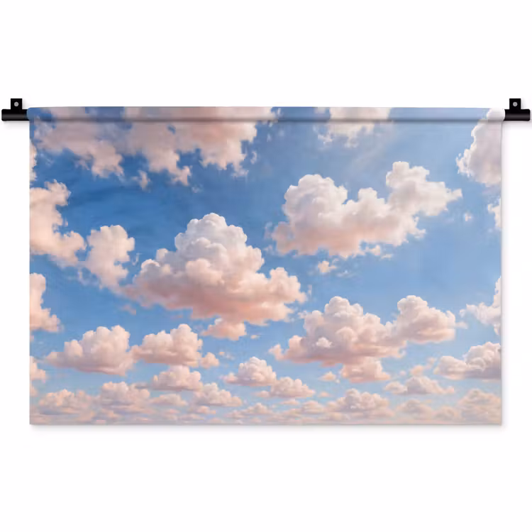 Wolken - Hemel - Natuur - Licht - Blauw Wandkleed katoen klein -zz3d