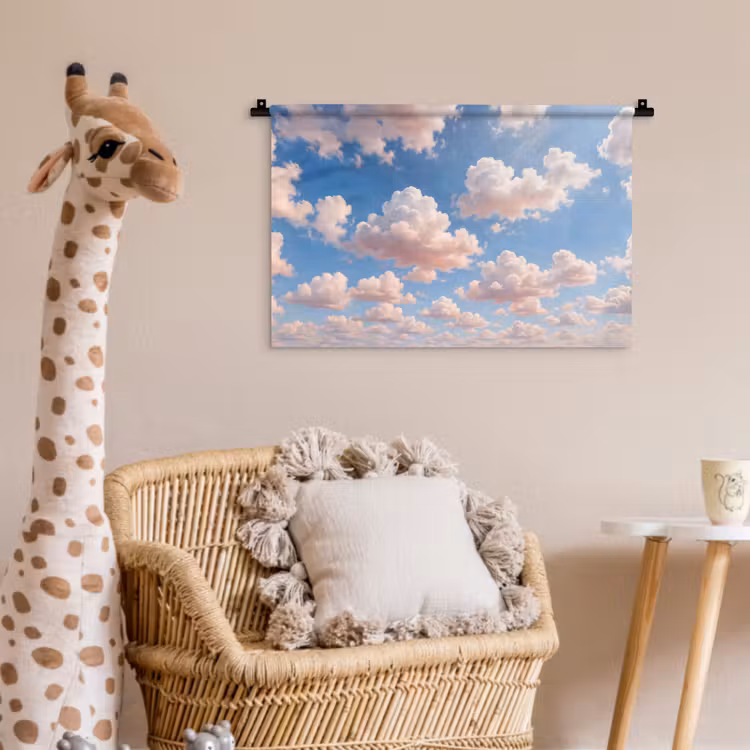 Wolken - Hemel - Natuur - Licht - Blauw Wandkleed katoen klein -wsfeer5_kind