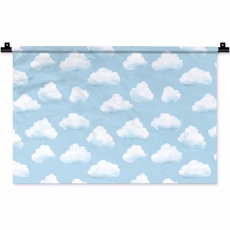 Wolken - Illustratie - Blauw Wandkleed katoen klein 269 -zz3d