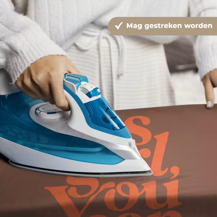 Yes girl you can - Oranje - Bruin Wandkleed katoen klein -sfeer9