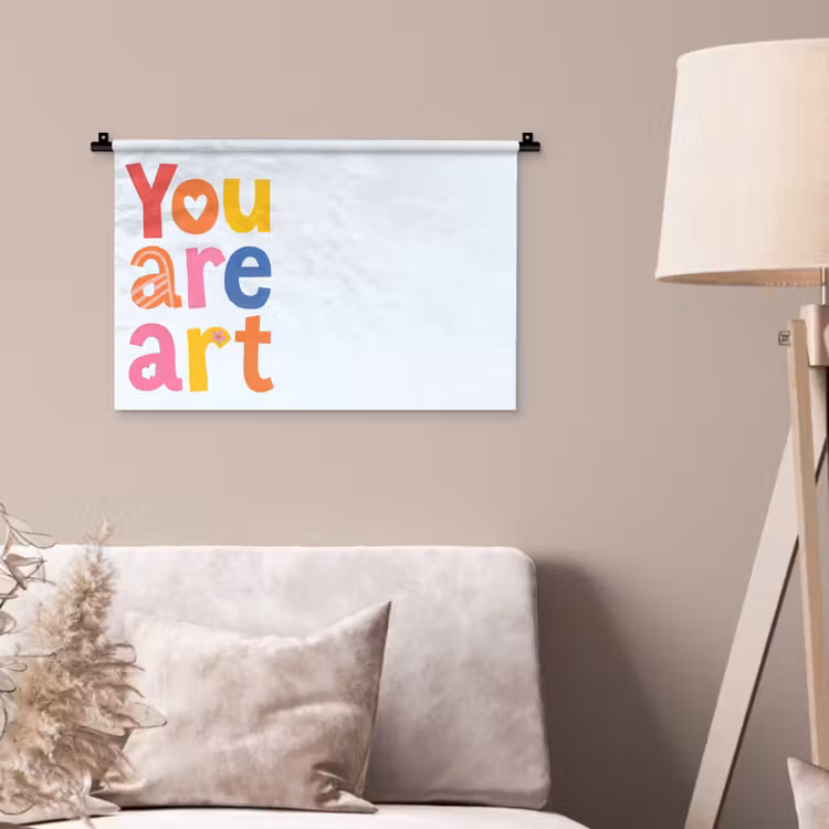 You are art - Kleurrijk - Grafisch Wandkleed katoen klein -sfeer4