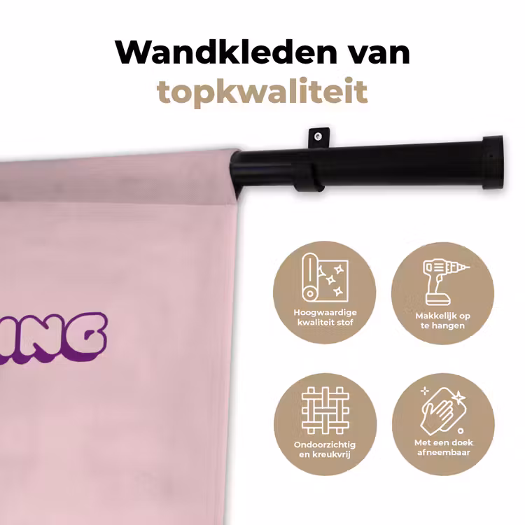 You're doing great - roze - 3D Wandkleed katoen klein -sfeer2