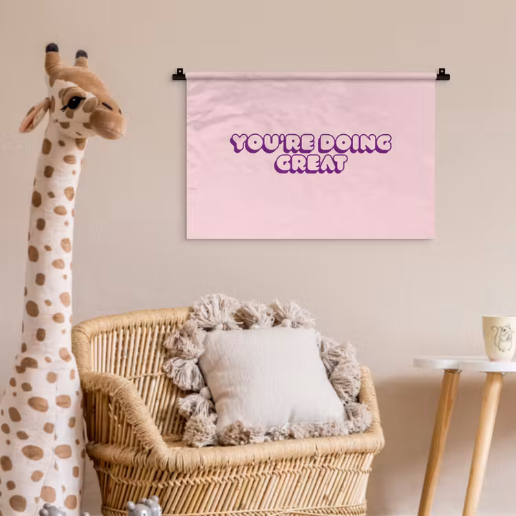 You're doing great - roze - 3D Wandkleed katoen klein -wsfeer5_kind