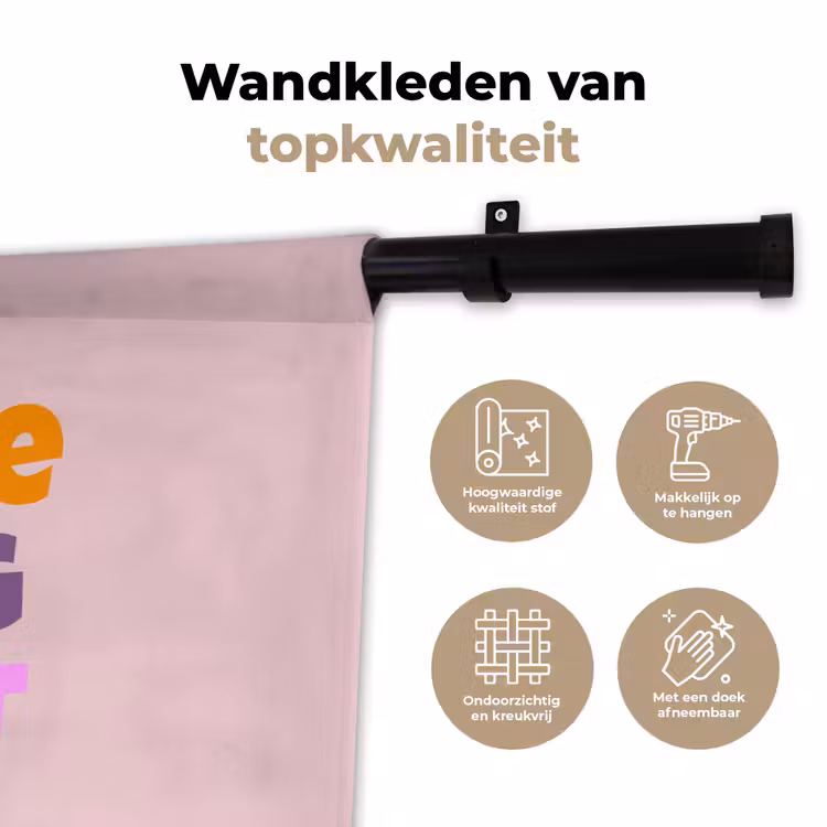 You're doing great - Roze - Kleurrijk Wandkleed katoen klein -sfeer2