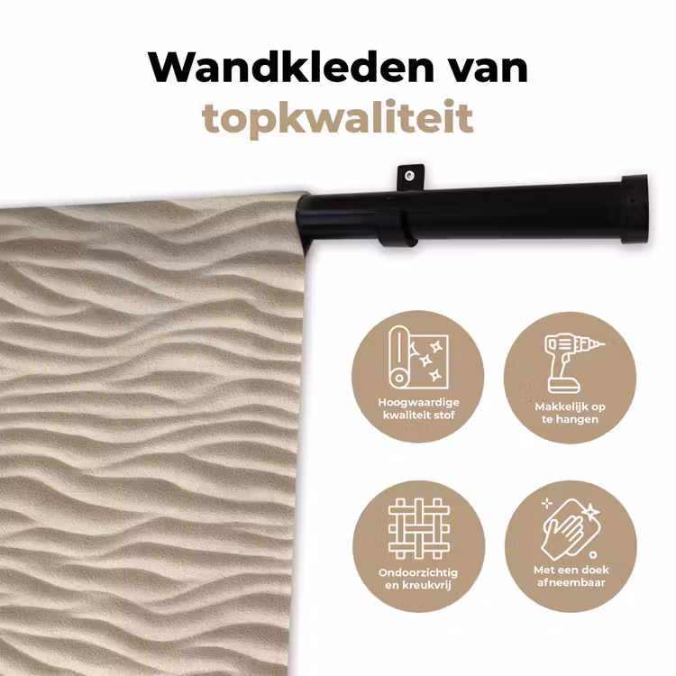 Zand - Golven - Beige Wandkleed katoen klein 269 -sfeer2