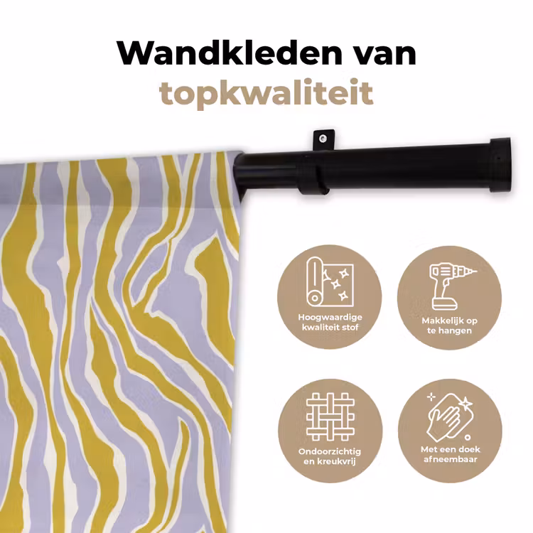 Zebra - Modern - Meerkleurig Wandkleed katoen klein 269 -sfeer2