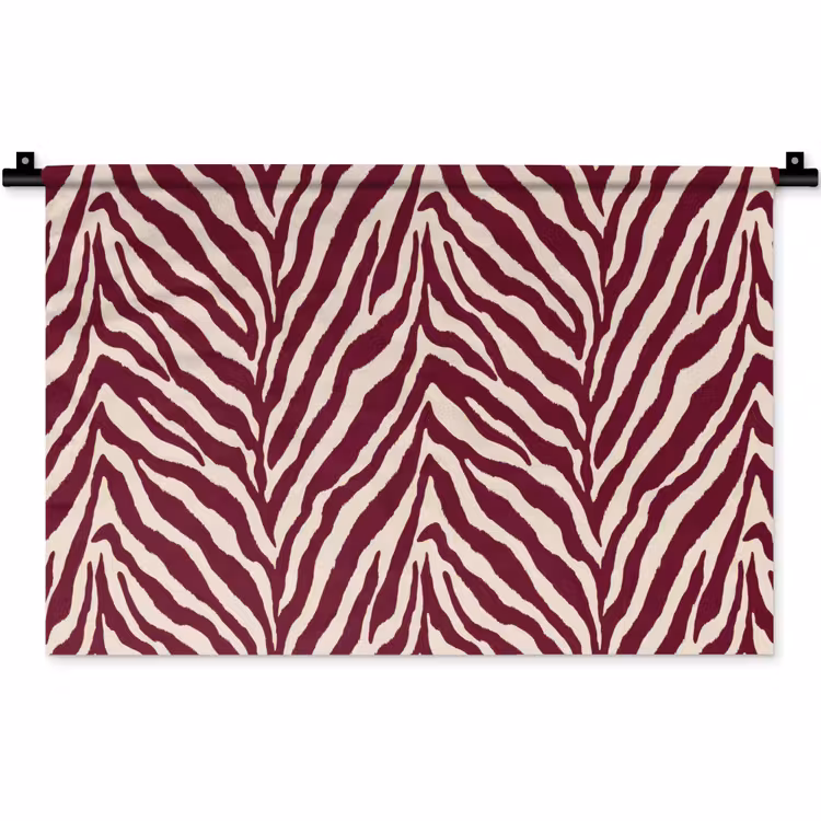 Zebra - Motief - Bordeaux - Rood Wandkleed katoen klein 269 -zz3d