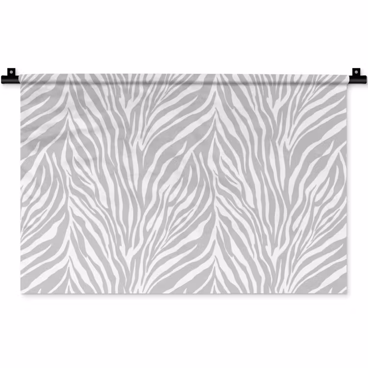 Zebra - Motief - Grijs Wandkleed katoen klein 269 -zz3d
