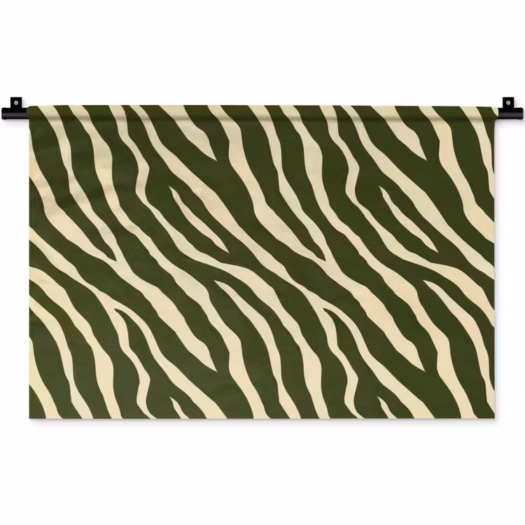 Zebra - Patroon - Groen Wandkleed katoen klein 269 -zz3d
