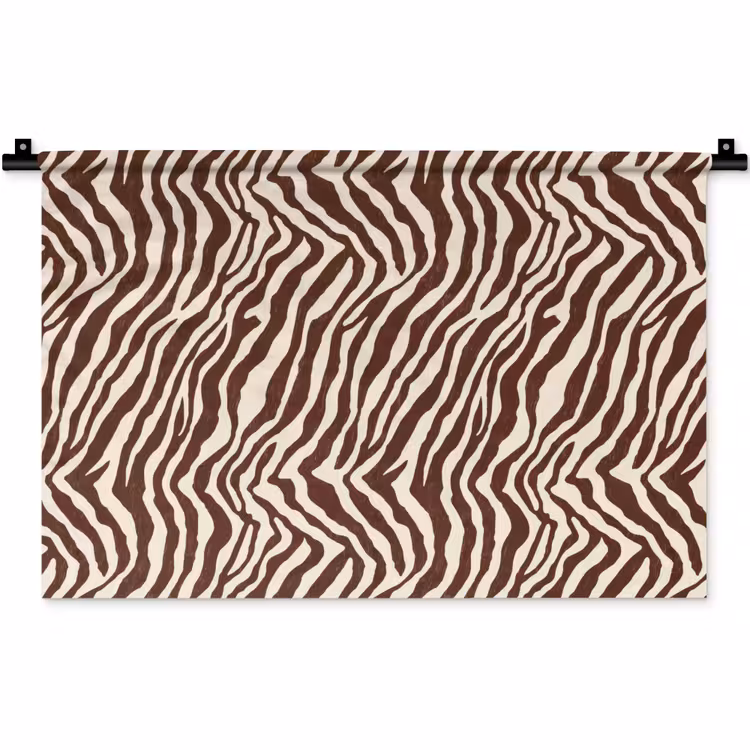 Zebra - Patroon - Zwart - Wit Wandkleed katoen klein 269 -zz3d