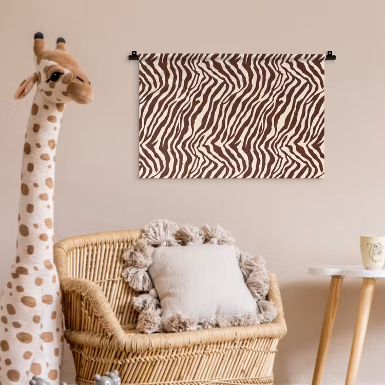 Zebra - Patroon - Zwart - Wit Wandkleed katoen klein 269 -wsfeer5_kind