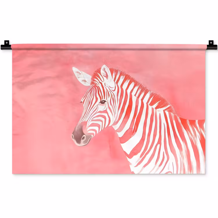 Zebra - Pink - Verf Wandkleed katoen klein -zz3d