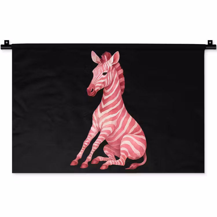 Zebra - Roze - Gestreept Wandkleed katoen klein -zz3d