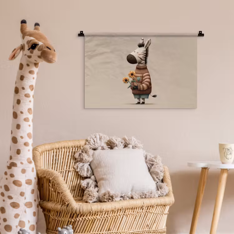 Zebra - Zonnebloemen - Warm Wandkleed katoen klein -wsfeer5_kind