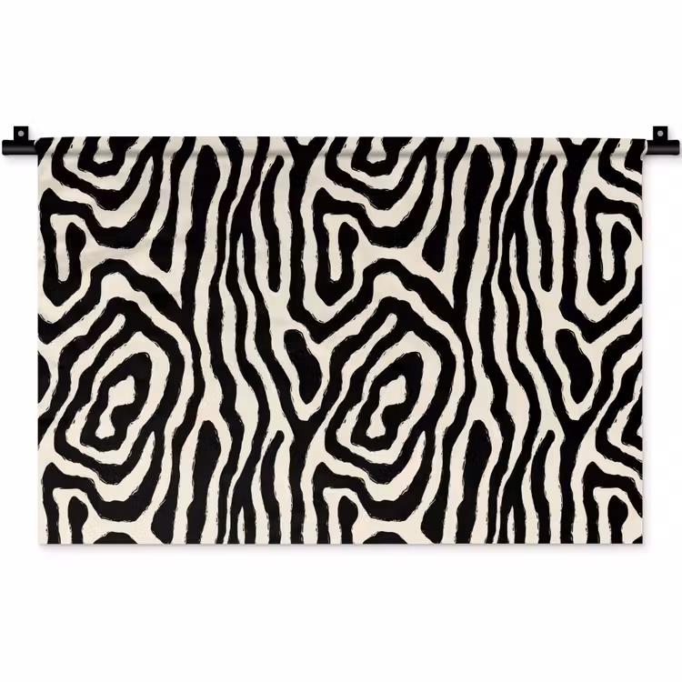 Zebra - Zwart - Abstract Wandkleed katoen klein 269 -zz3d