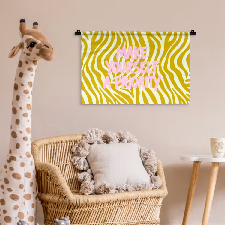 Zebraprint - Priority - Roze Wandkleed katoen klein -wsfeer5_kind