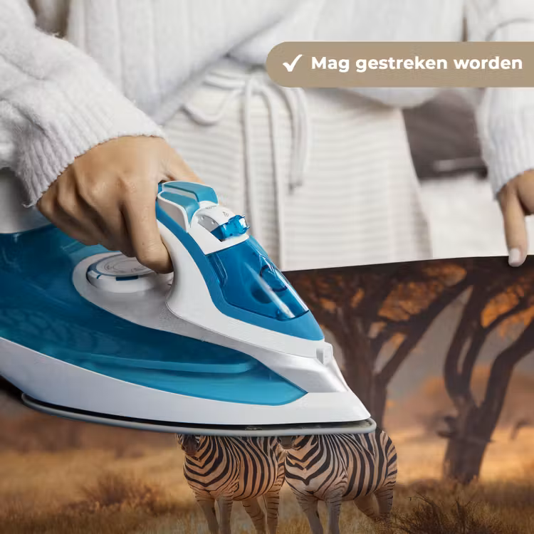 Zebra's - Savannelandschap - Gras Wandkleed katoen klein -sfeer9