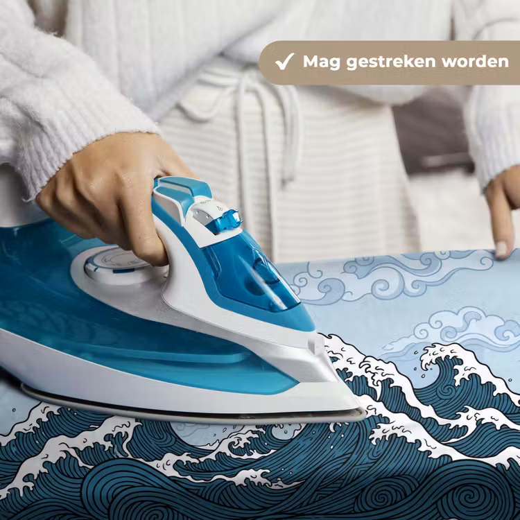Zee - Golven - Japans - Natuur - Blauw Wandkleed katoen klein -sfeer9