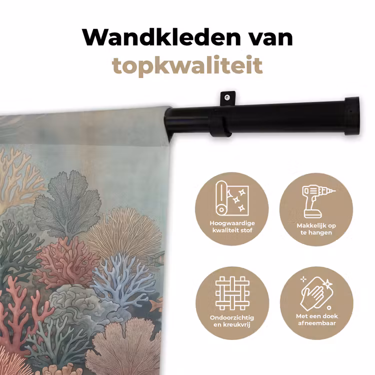 Zee - Koraal - Vis - Natuur - Kleurrijk Wandkleed katoen klein -sfeer2