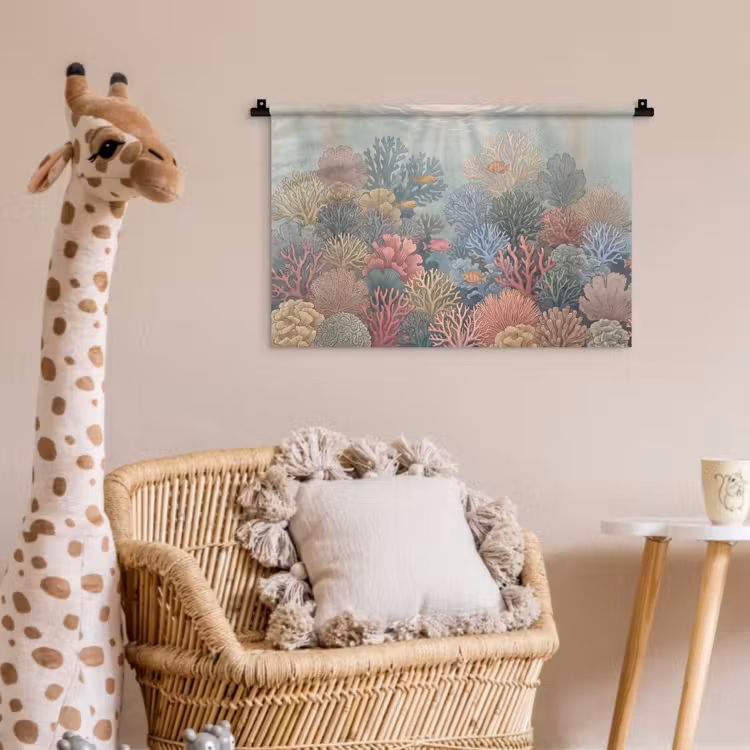 Zee - Koraal - Vis - Natuur - Kleurrijk Wandkleed katoen klein -wsfeer5_kind