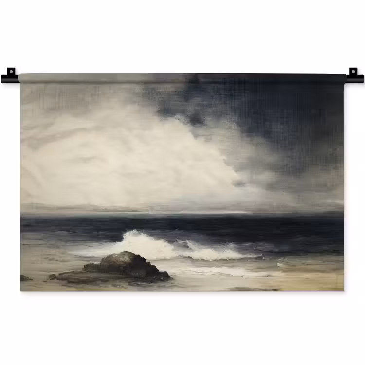 Zee - Rotsen - Storm Wandkleed katoen klein -zz3d