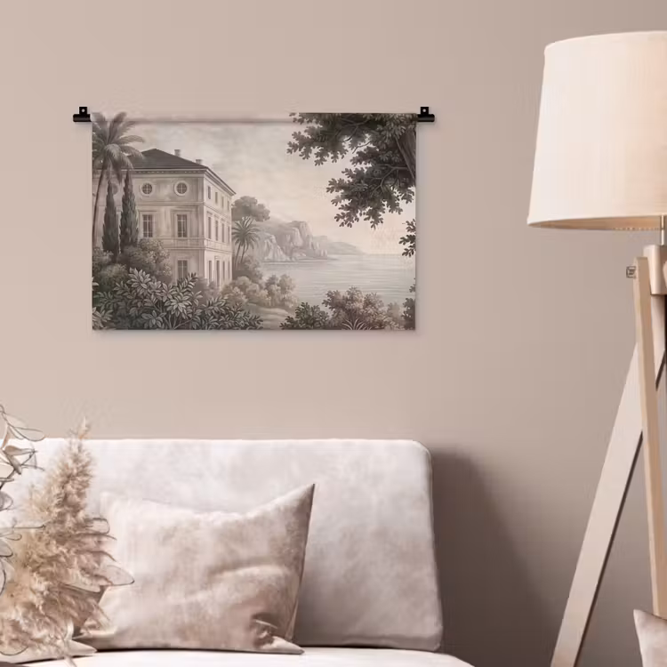 Zee - Villa - Beige Wandkleed katoen klein -sfeer4