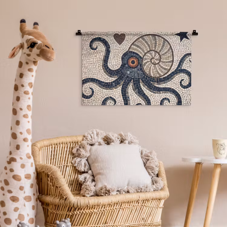 Zeeleven - Mozaïek - Kunst - Vintage - Beige Wandkleed katoen klein -wsfeer5_kind