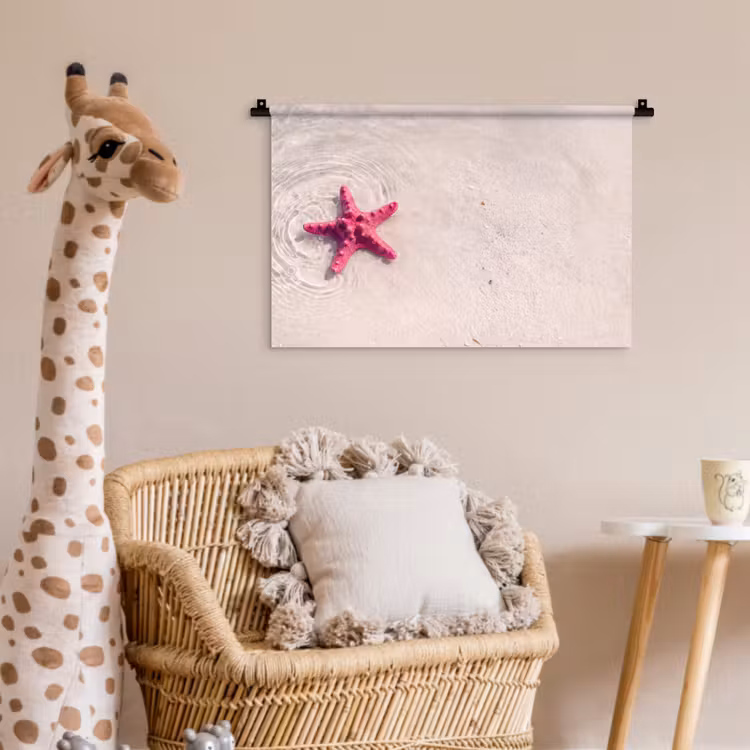 Zeeleven - Zeester - Strand - Roze - Water Wandkleed katoen klein -wsfeer5_kind