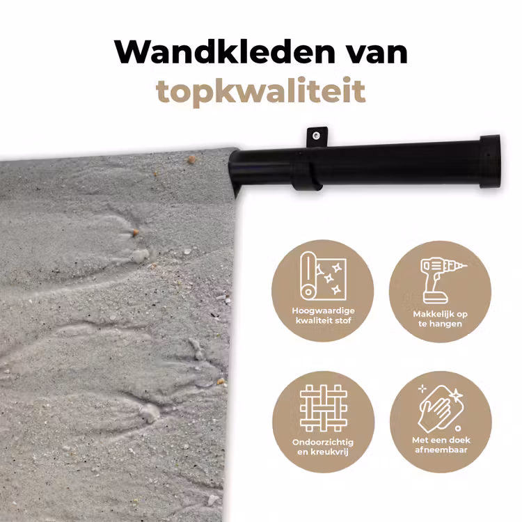 Zeester - Strand - Zee Wandkleed katoen klein -sfeer2