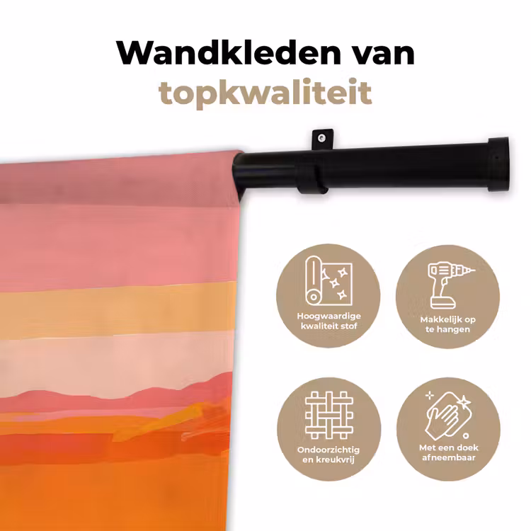 Zon - Abstract - Landschap - Oranje Wandkleed katoen klein -sfeer2