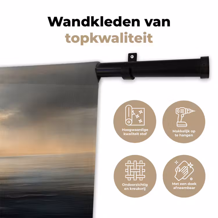 Zon - Horizon - Zee Wandkleed katoen klein -sfeer2