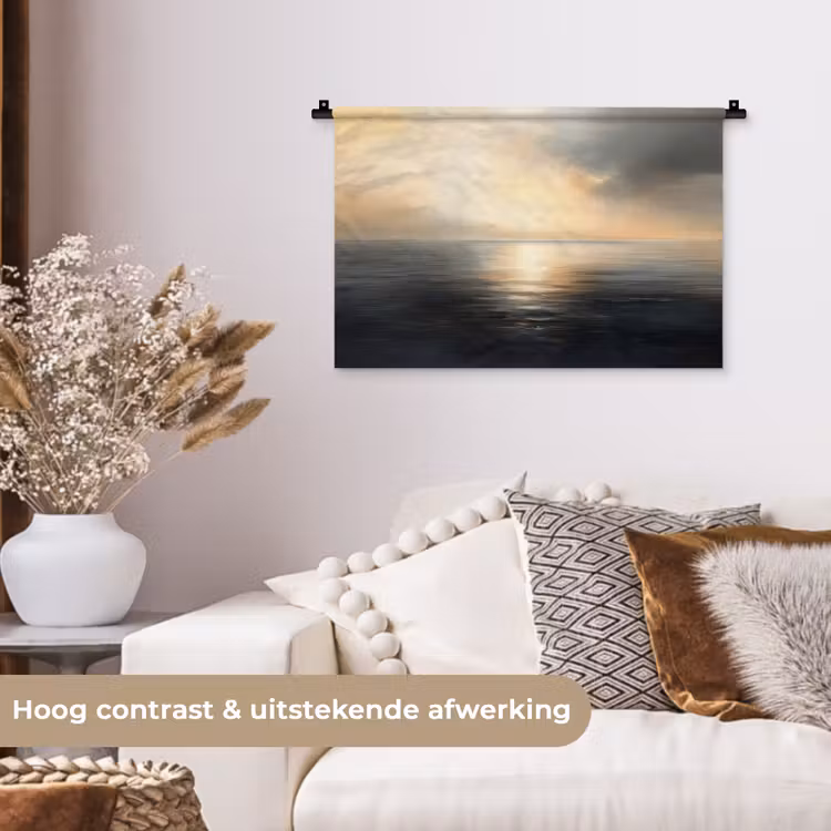 Zon - Horizon - Zee Wandkleed katoen klein -sfeer1