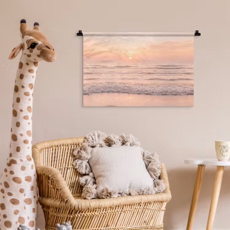 Zon - Strand - Roze Wandkleed katoen klein -wsfeer5_kind