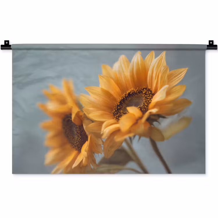 Zonnebloemen - Geel - Wazig Wandkleed katoen klein -zz3d