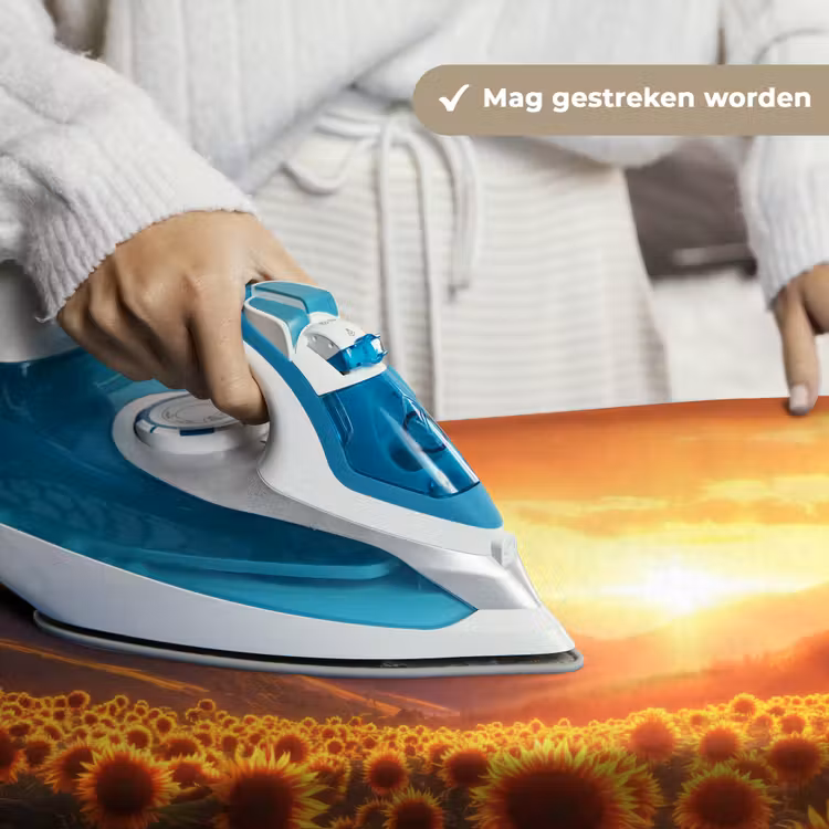 Zonnebloemen - Zonsondergang - Landschap Wandkleed katoen klein -sfeer9