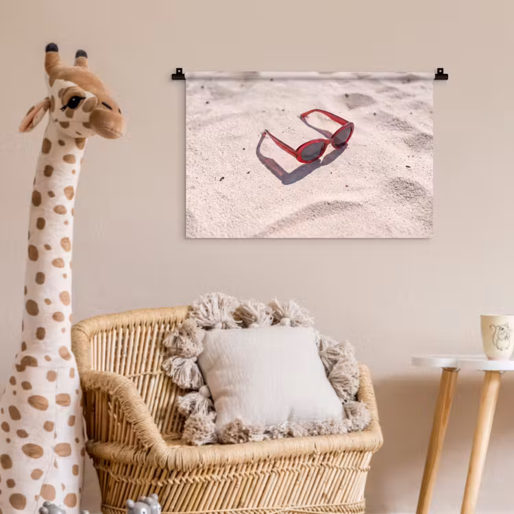Zonnebril - Strand - Vakantie - Rood Wandkleed katoen klein -wsfeer5_kind