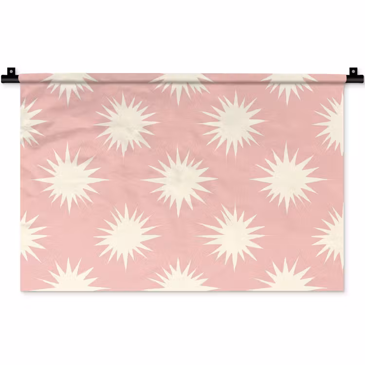 Zonnen - Patroon - Roze Wandkleed katoen klein 269 -zz3d