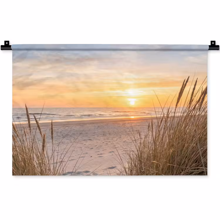 Zonsondergang - Duinen - Zee Wandkleed katoen klein -zz3d