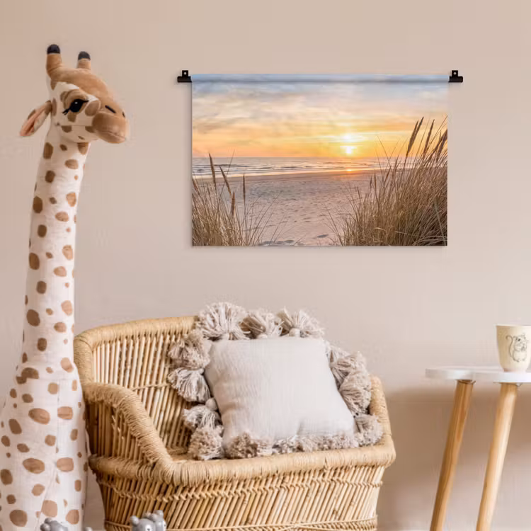 Zonsondergang - Duinen - Zee Wandkleed katoen klein -wsfeer5_kind
