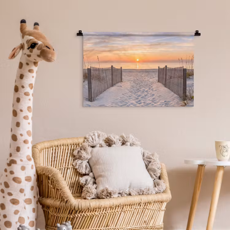 Zonsondergang - Strand - Zand Wandkleed katoen klein -wsfeer5_kind