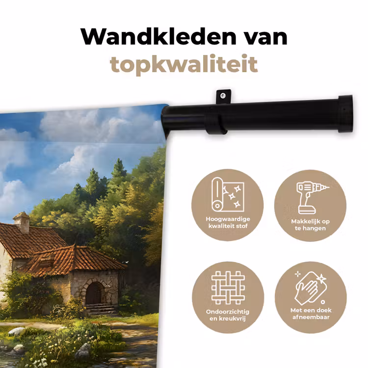 Zwaan - Bomen - Rust Wandkleed katoen klein -sfeer2