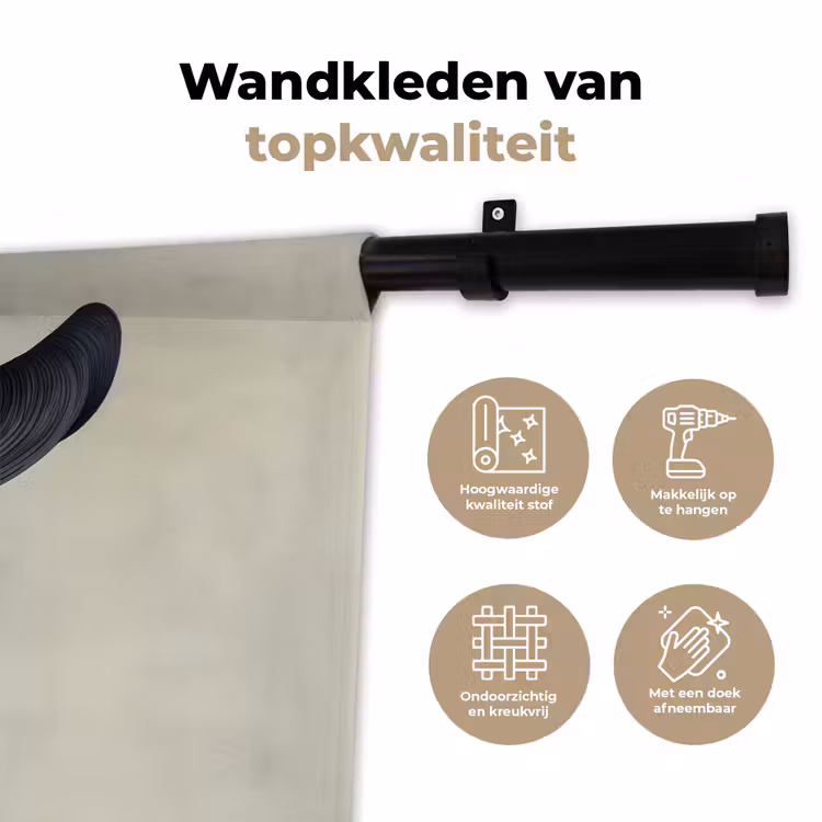 Zwart - Vrouw - Hoed Wandkleed katoen klein -sfeer2