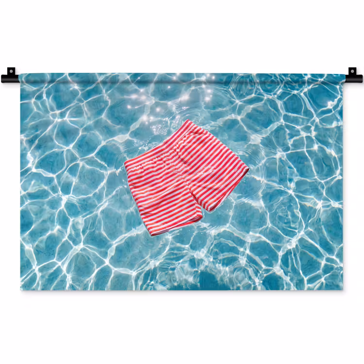Zwemkleding - Gestreept - Water - Zomer - Rood-wit Wandkleed katoen klein -zz3d