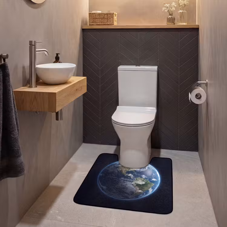 WC Mat - Aarde - Ruimte - Kosmos - Aarde - Ruimte - Kosmos WCmat U-uitsnede middel