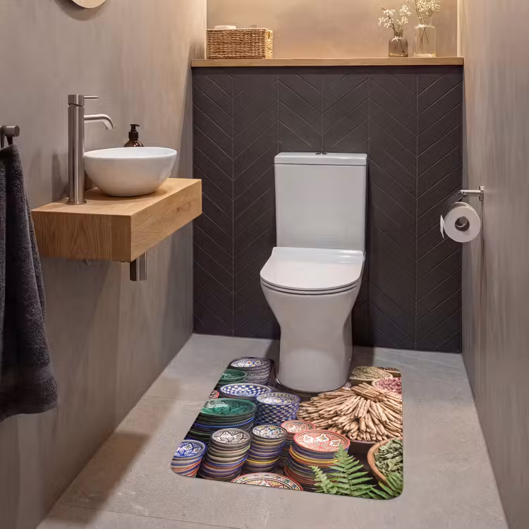 WC Mat - Aardewerk - Oosters - Kleurrijk - Aardewerk - Oosters - Kleurrijk WCmat U-uitsnede middel