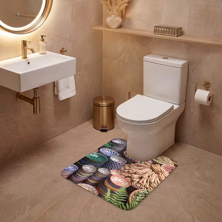 WC Mat - Aardewerk - Oosters - Kleurrijk - Aardewerk - Oosters - Kleurrijk WCmat U-uitsnede middel