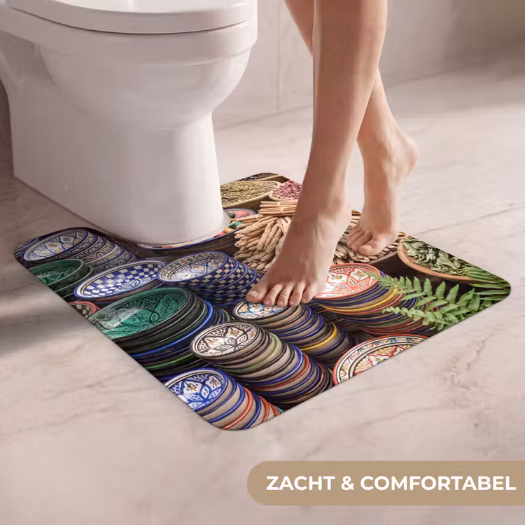 WC Mat - Aardewerk - Oosters - Kleurrijk - Aardewerk - Oosters - Kleurrijk WCmat U-uitsnede middel