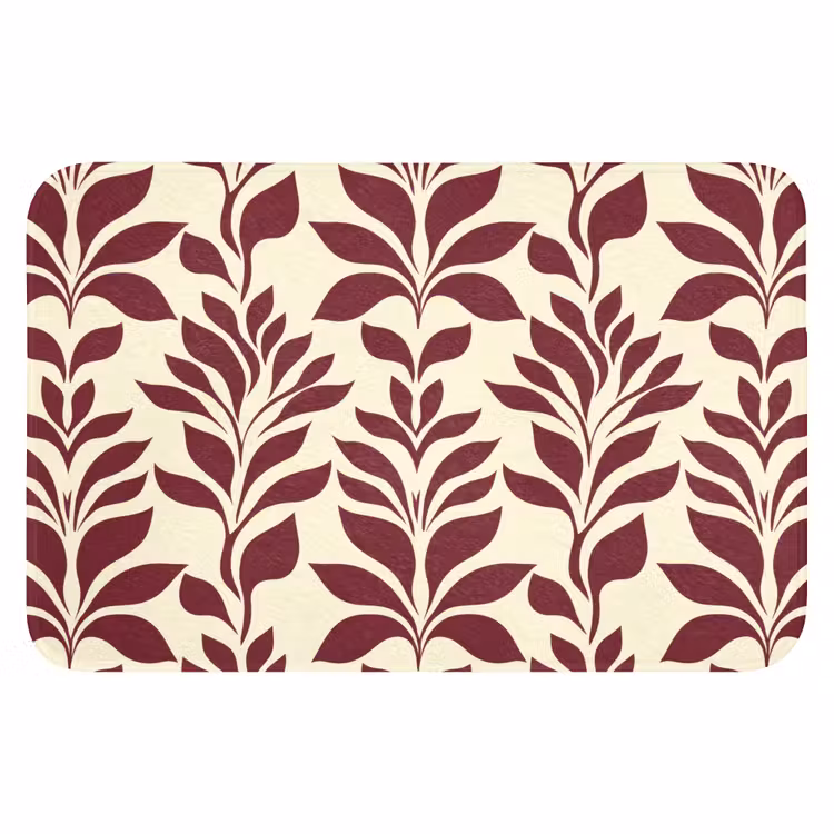 Abstract - Bladeren - Burgundy WCmat klein 1009 -3d