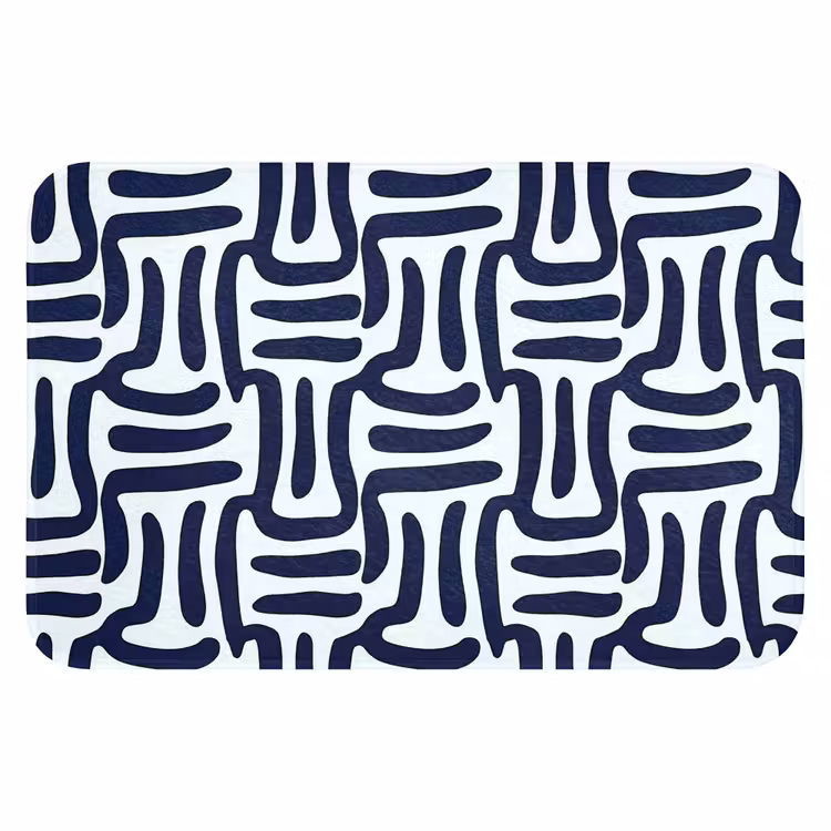 Abstract - Modern - Blauw WCmat klein 1009 -3d